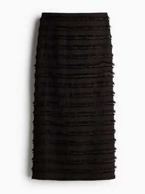 H&M EDITION FRINGE TDIMMED MIDI SKIRT